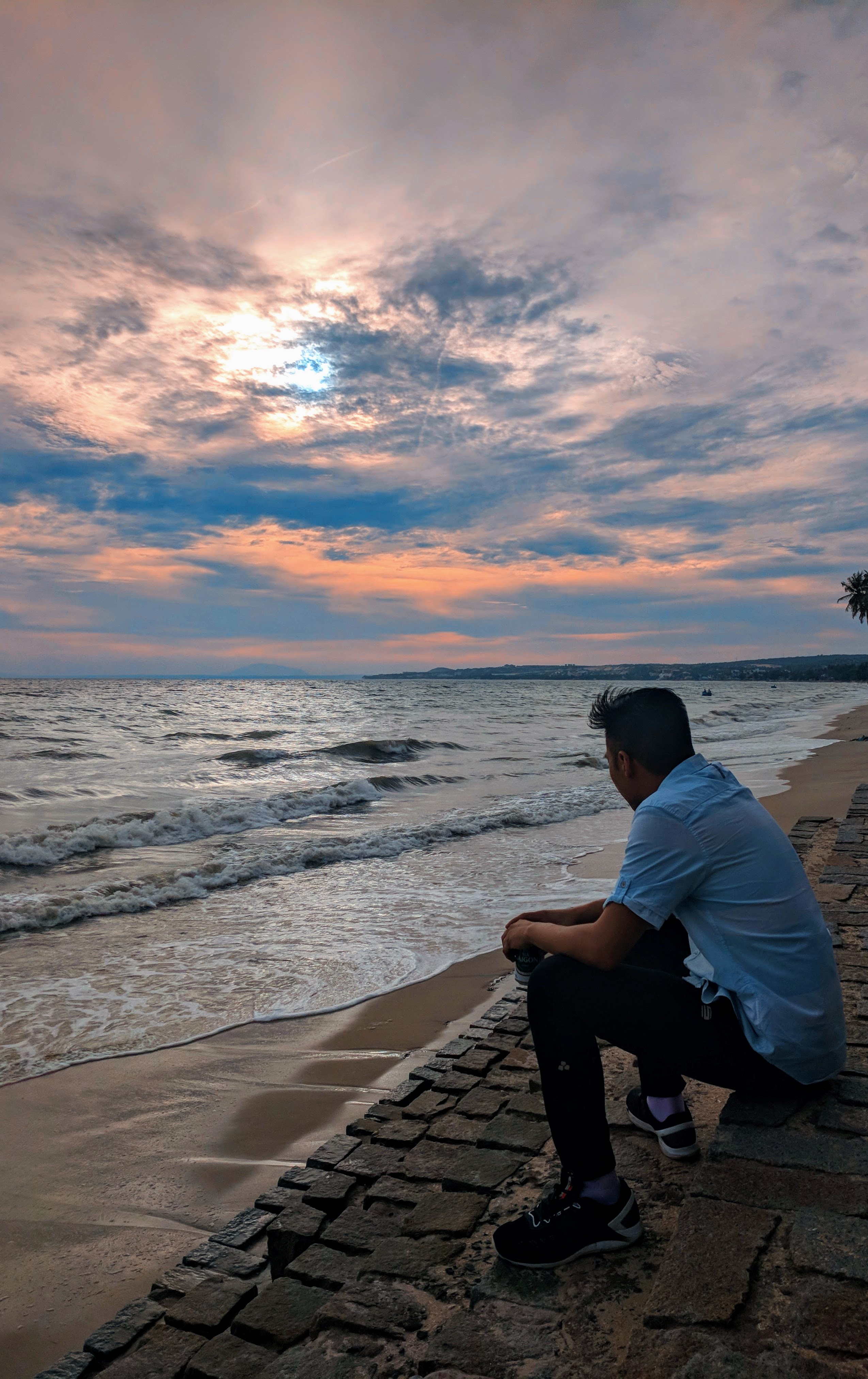 sitting by the beach portrait version